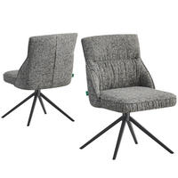 ESSZIMMERSTUHL MIRELA 2er-Set - Dunkelgrau/Schwarz, Textil/Metall (49/84/62cm) - DUBI Möbel