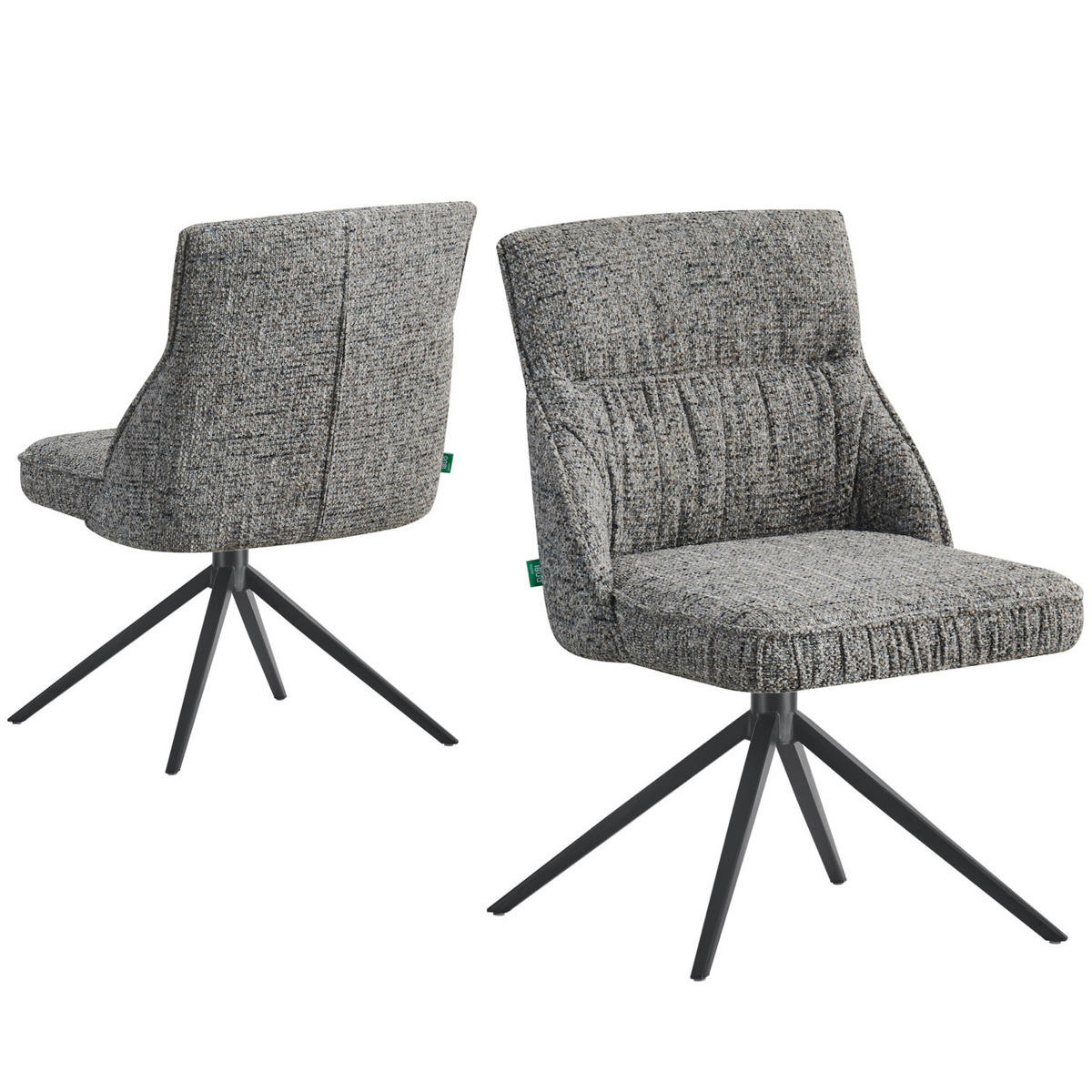 ESSZIMMERSTUHL MIRELA 2er-Set - Dunkelgrau/Schwarz, Textil/Metall (49/84/62cm) - DUBI Möbel