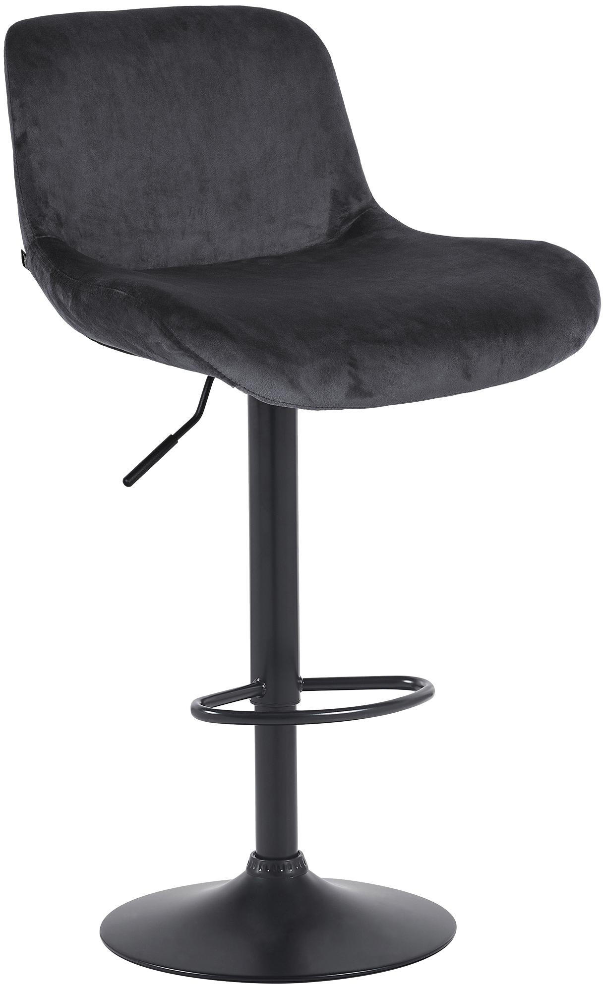 BARHOCKER Samt schwarz - Schwarz, Textil/Metall (50/85/50cm) - CLP