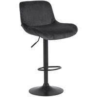 BARHOCKER Samt schwarz - Schwarz, Textil/Metall (50/85/50cm) - CLP