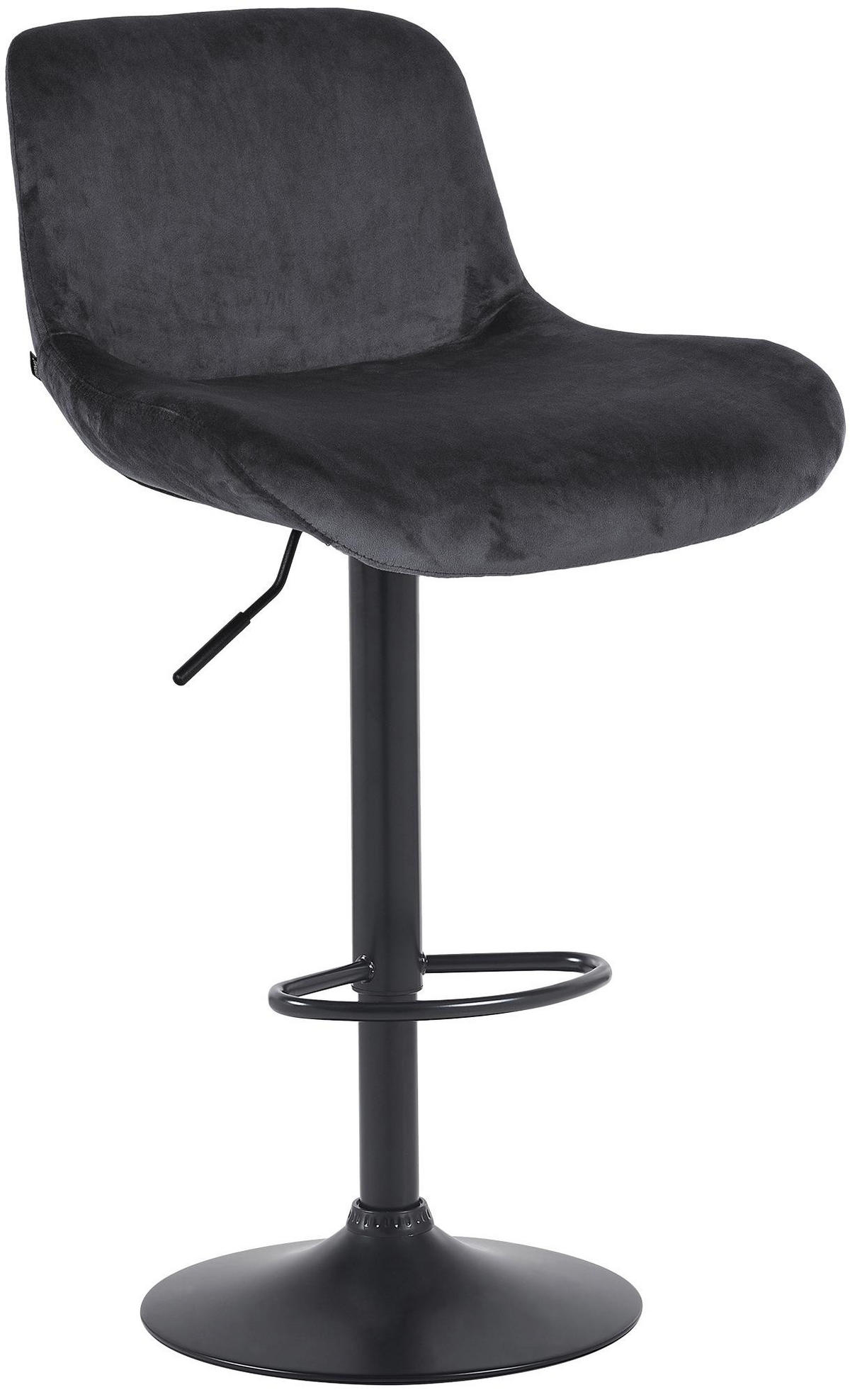 BARHOCKER Samt schwarz - Schwarz, Textil/Metall (50/85/50cm) - CLP