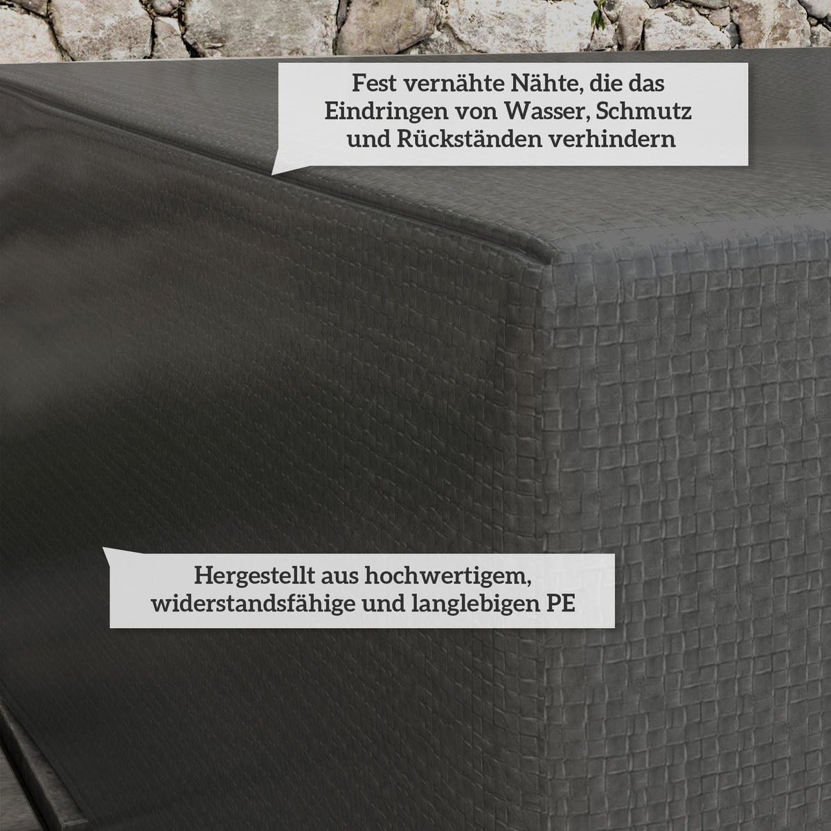 OCHRANNÝ OBAL Odolný proti povětrnostním vlivům 235/190/90 cm - šedá, plast (190/90/235cm) - Outsunny