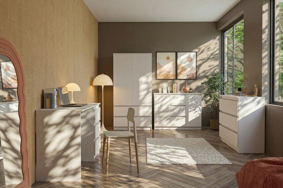 KINDERKLEIDERSCHRANK SIMO 02 90/180/50 cm in Weiß - Weiß, Holzwerkstoff (90/180/50cm) - Deine Möbel 24