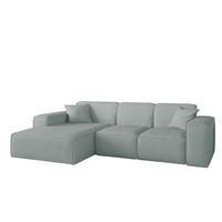 ECKSOFA Celes Premium Stoff Scala - Pastellblau, Holzwerkstoff/Textil (266/165cm) - Fun Möbel