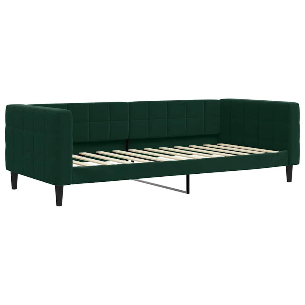 TAGESBETT Dunkelgrün 90/200 Cm Samt - Grün, Textil (90/200cm) - vidaXL
