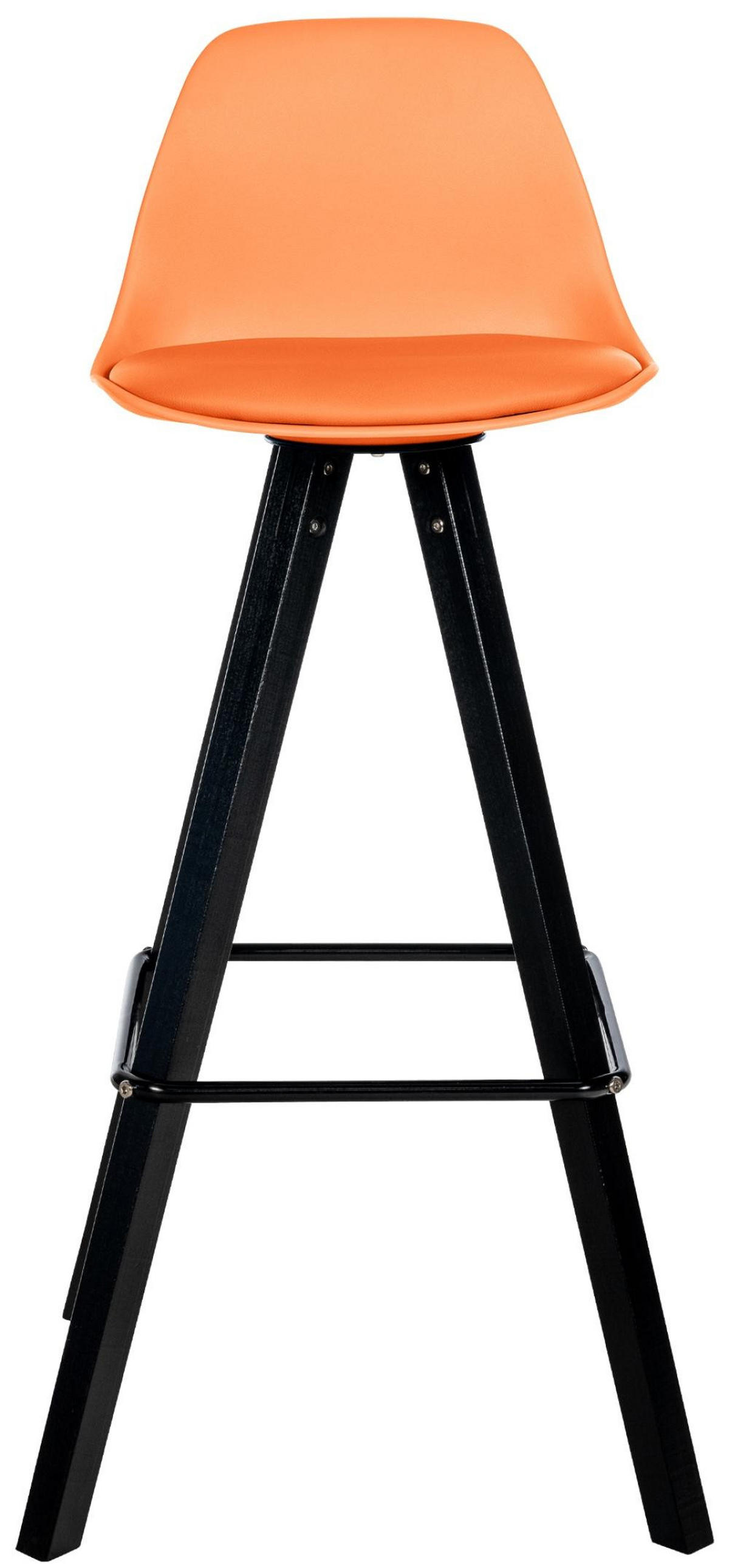 BARHOCKER Lederlook orange - Schwarz/Orange, Holz/Textil (38/99/44cm) - CLP