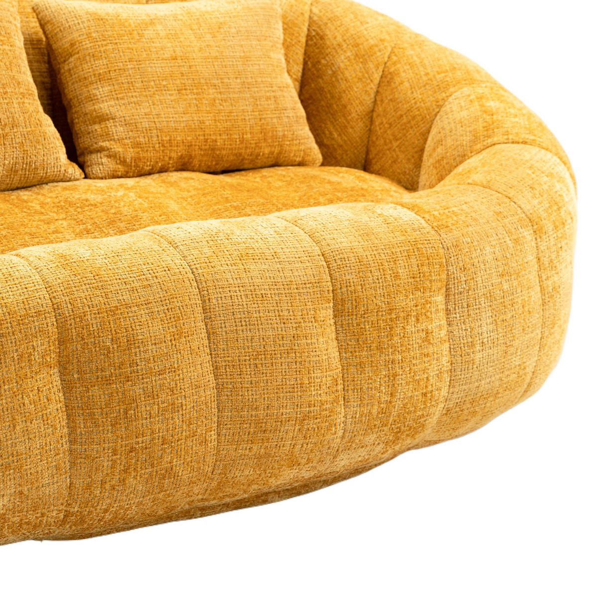 SITZSACK Chenille, Sofa mit 2 Kopfkissen,XXL Lounge-Sofa,Gelb - Gelb, Textil (145/63/95cm) - LVHOM