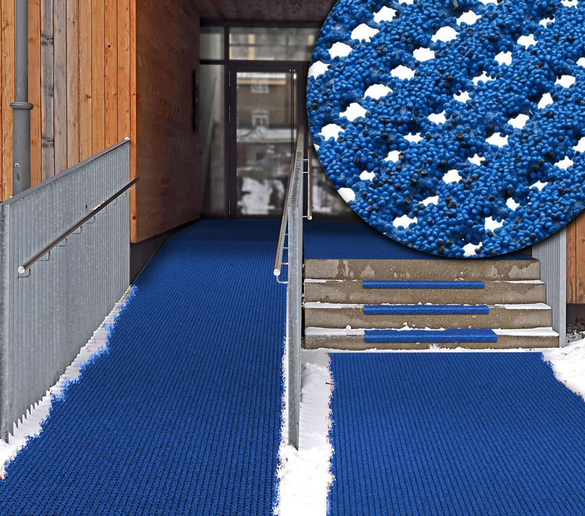 SICHERHEITSMATTE SafeStep PRO Blau 1,20 x 4,50 Meter - Blau, Kunststoff (120/450cm) - Melius Vivere