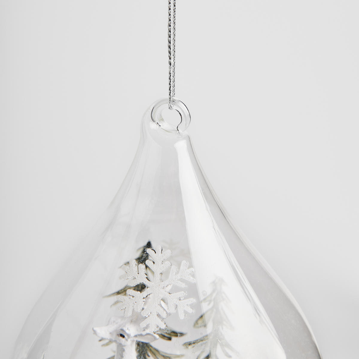 WEIHNACHTSKUGEL Glas SNOWKI, 10x12 cm, Transparent, Christbaumkugeln, Weihnachtsdeko Xmas, Christmas Deko - Braun, Glas (10/12/8cm) - home&you