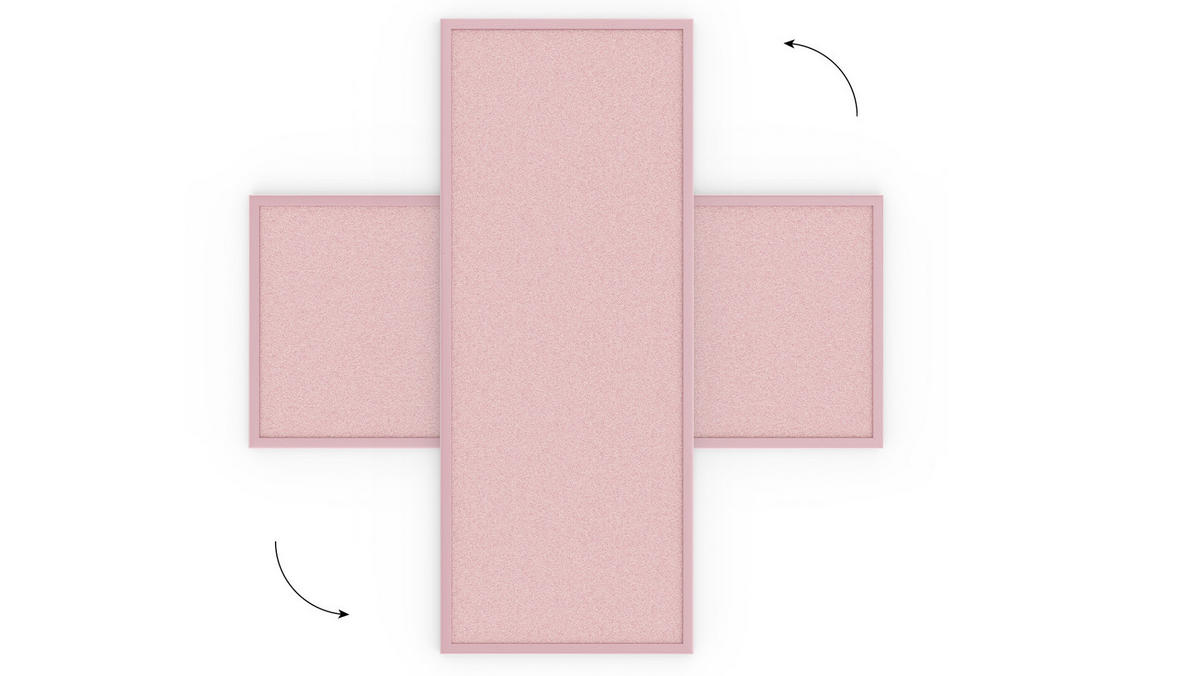 PINNWAND, Korktafel in Pink, 100x40 cm, Holzrahmen - Pink lackiert - Pink, Holz (100/40/1.5cm) - ALLboards