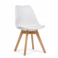 STUHL skandinavisch Dublin weiß mit Kissen - Weiß/Naturfarben, Holz/Kunststoff (49/83/54cm) - NEW HOME