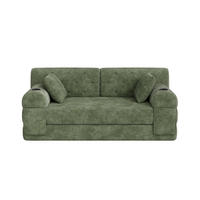 2-SITZER-SOFA – Cord, Metallrahmen, Becherhalter, kompakt, Grün - Grün, Textil (80/81/168cm) - KOMHTOM