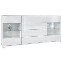 SIDEBOARD Bari Weiß Hochglanz - Weiß Hochglanz, Holzwerkstoff (166.5/75.5/35cm) - Vladon