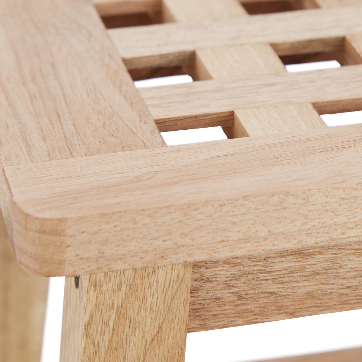 TRITTHOCKER - Hellbraun, Holz (29.5/25.5/22cm) - Relaxdays