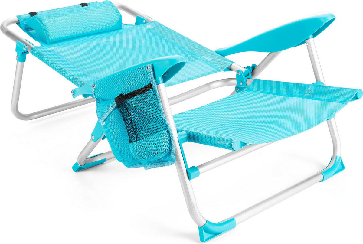 GARTEN-RELAXSESSEL bis 120 kg - Blau, Textil/Metall (58/78.5/101cm) - Outtec