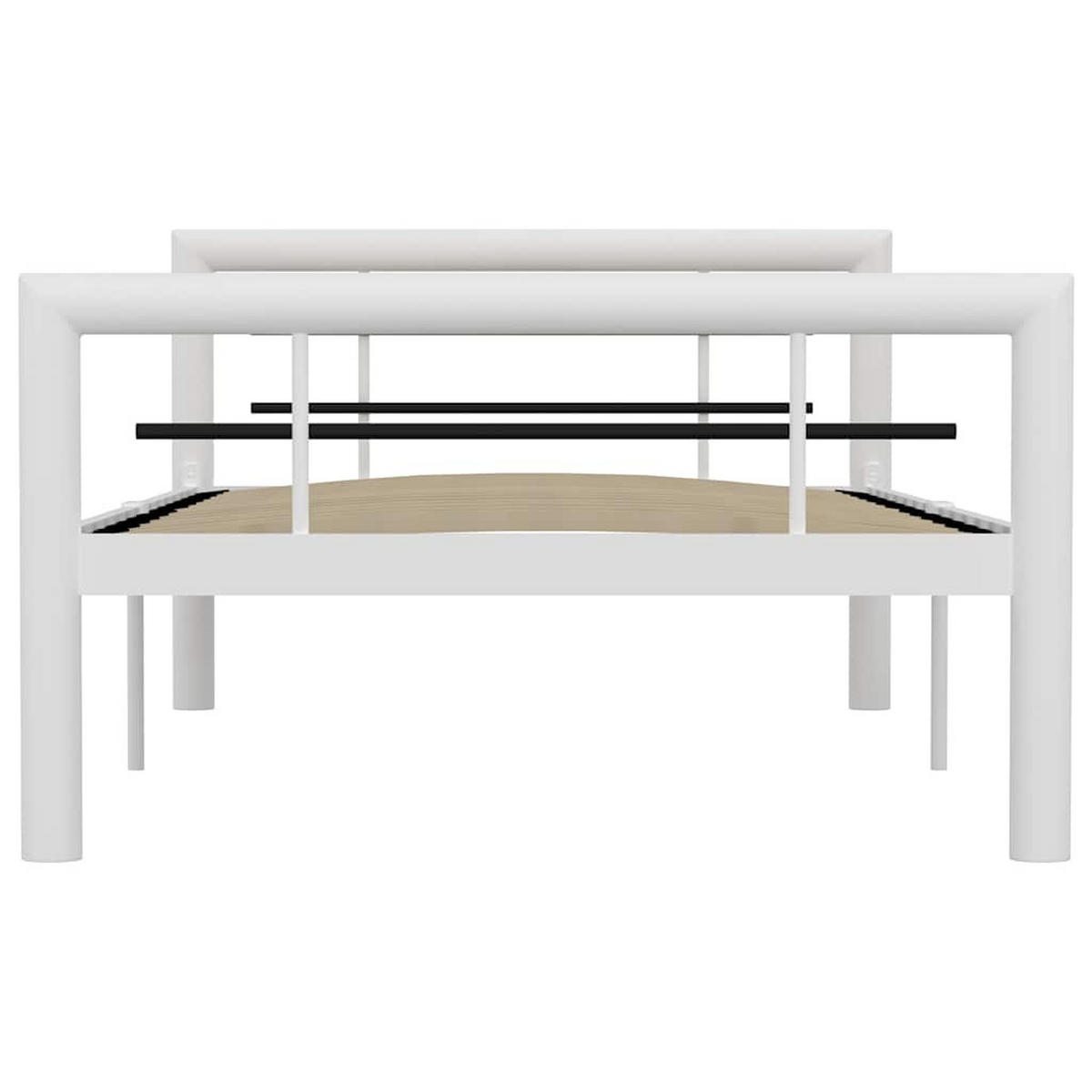 BETTGESTELL Weiss Und Schwarz Metall 100/200 Cm - Weiß, Metall (100/200cm) - vidaXL