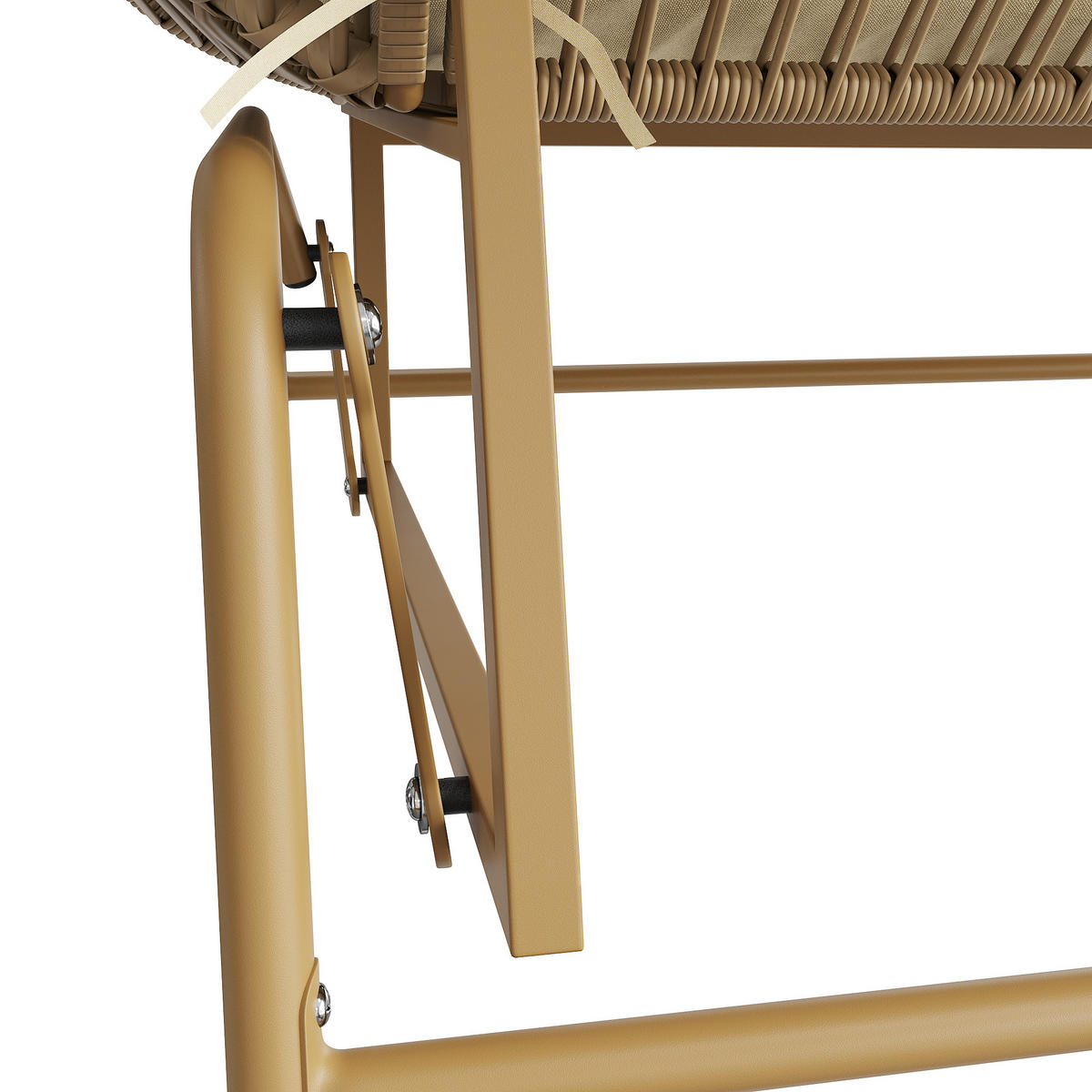 GARTENSTUHL aus Rattan & Eisen 145x85x143 cm in Natur mit 2-Sitzer-Design - Naturfarben, Metall (145/143/85cm) - Modfu