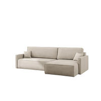 SCHLAFSOFA Carlos, Ecksofa L-Form mit schlaffunktion und bettkasten Stoff Poso Beige Rechts - Beige, Holz (250/83/142cm) - Kaiser Möbel