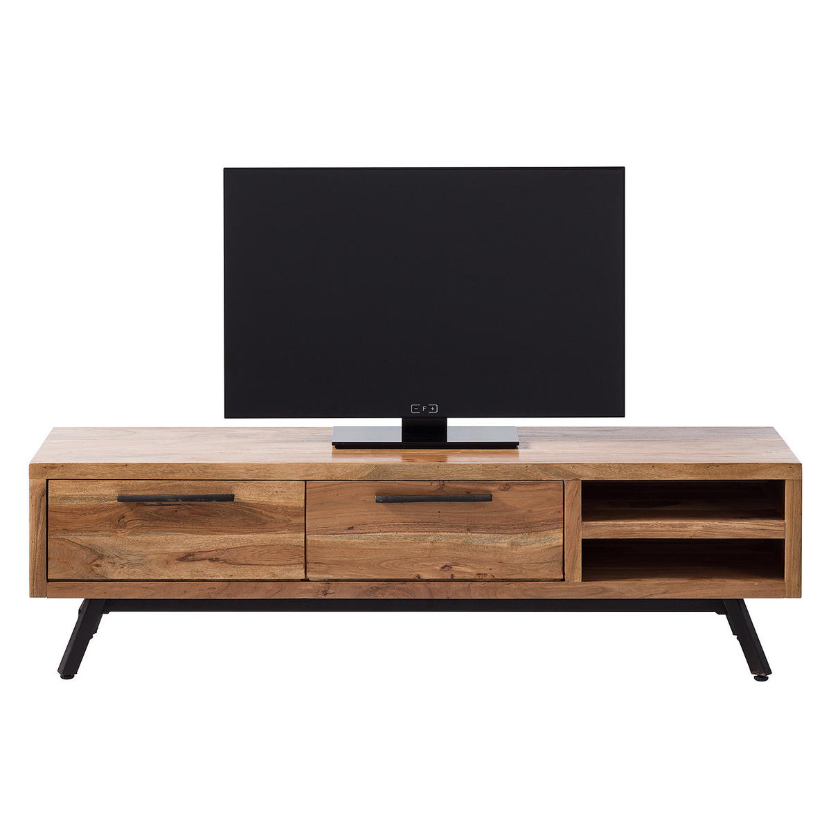 TV-LOWBOARD - Akazie massiv / Metall - Akaziefarben, Holz (160/46/45cm) - home24