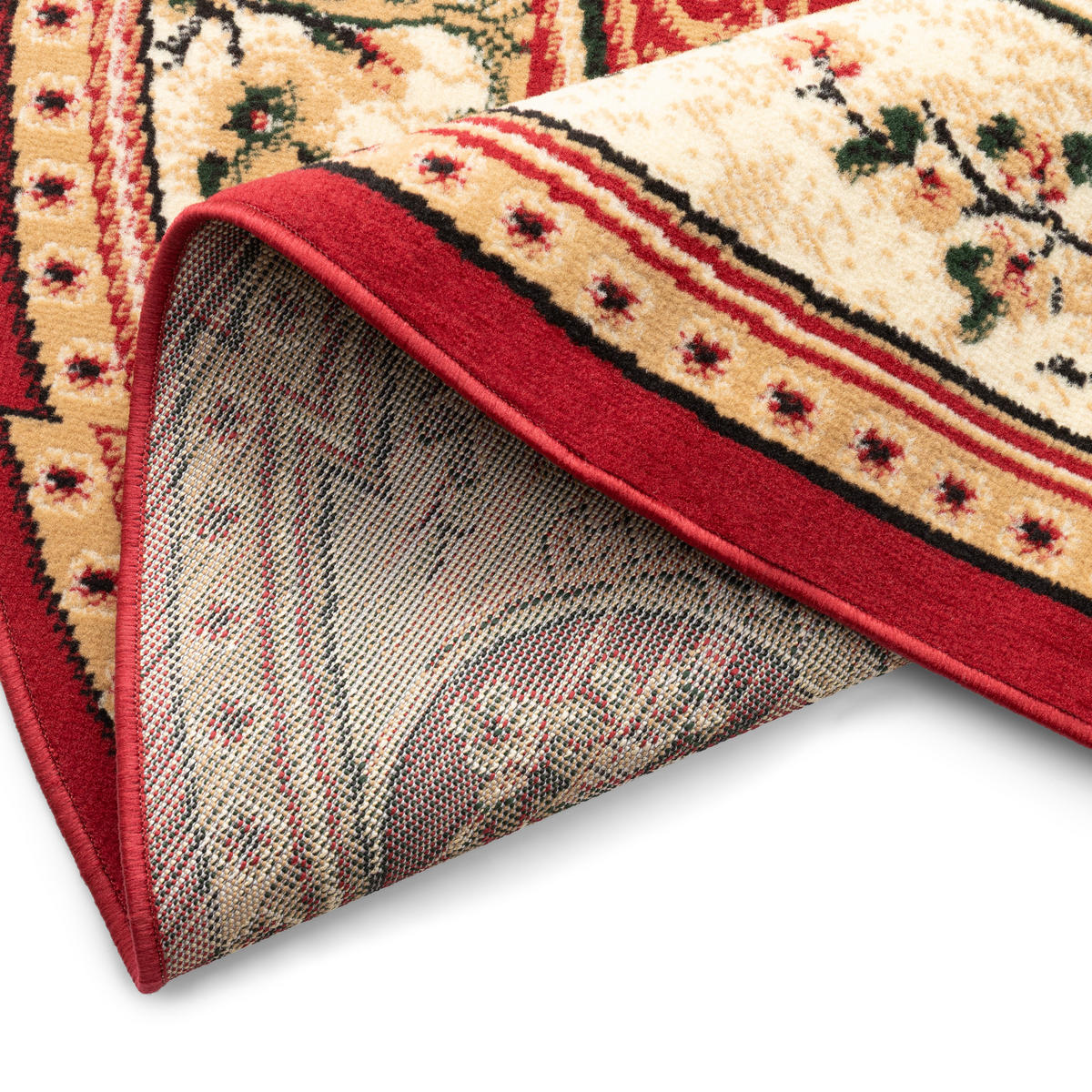 TEPPICH ATLAS oval rot floral 60/100 cm - Rot, Textil (60/100cm) - Tapiso