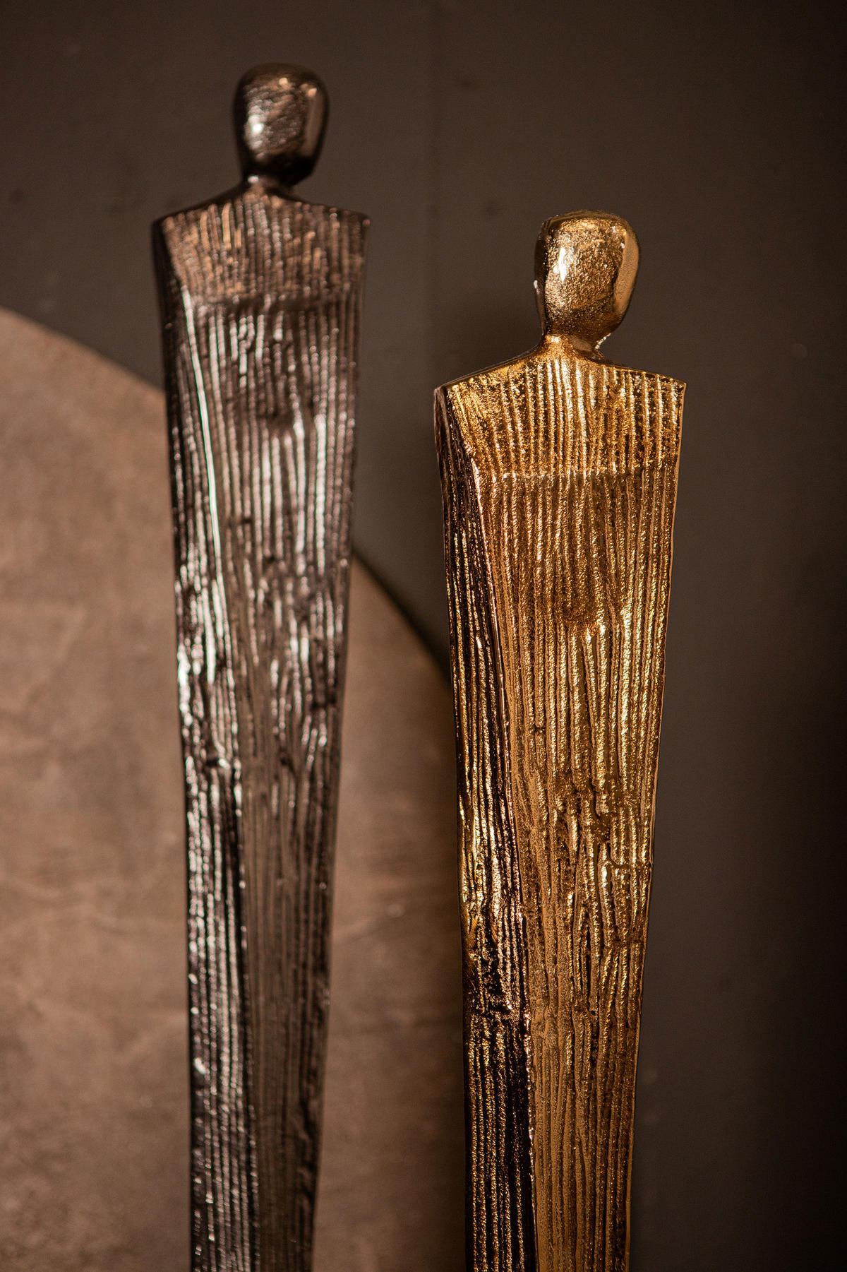 SKULPTUR Symon Braun 16/16/103cm - Braun, Metall (16/103/16cm) - PTMD Collection
