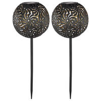 LED AUSSENLEUCHTE Geflechtkugel Schwarz Gold - Schwarz, Metall (18.5/18.5/54cm)