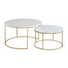 COUCHTISCH 2er-Set - Marmor & Metall - Weiß - ANGELA - Weiß, Stein (80/80/45cm) - Pascal Morabito