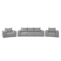 LOUNGEGARNITUR Gartenmöbel set 3+1+1 für den Garten, Terrasse, gartenmöbel lounge set SONNE EXCLUSICVE Hellgrau - Hellgrau, Holz - Kaiser Möbel