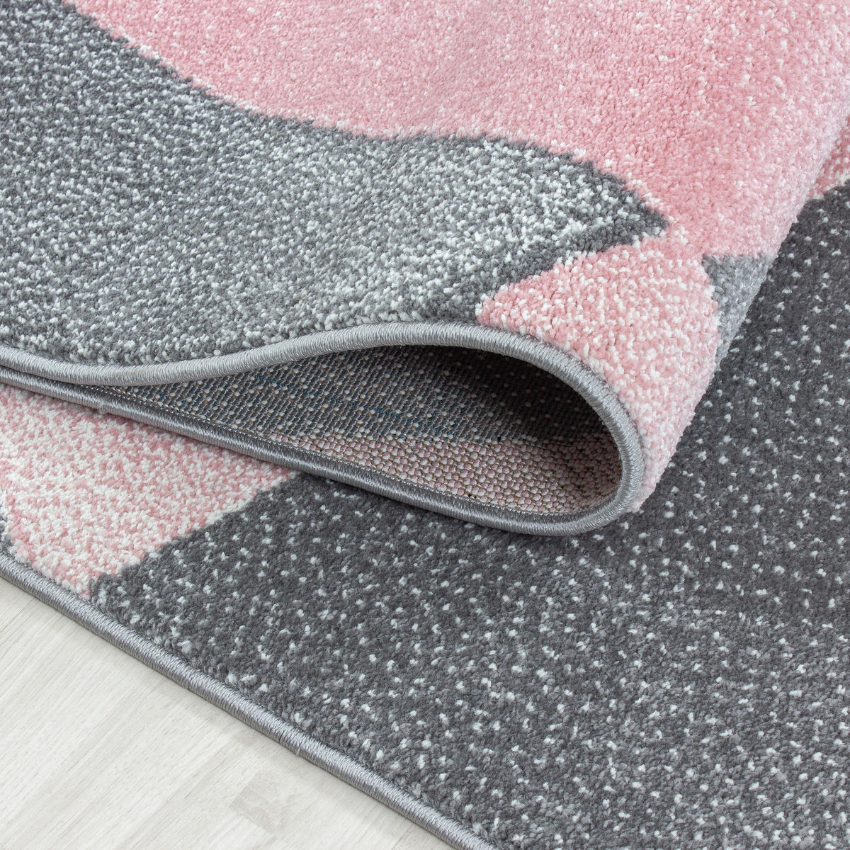 TEPPICH Kurzflor Geometrisch Polypropylen Wohnzimmer Pink Rechteckig 200x290 - Rosa, Textil (200/290cm) - KADIMA DESIGN