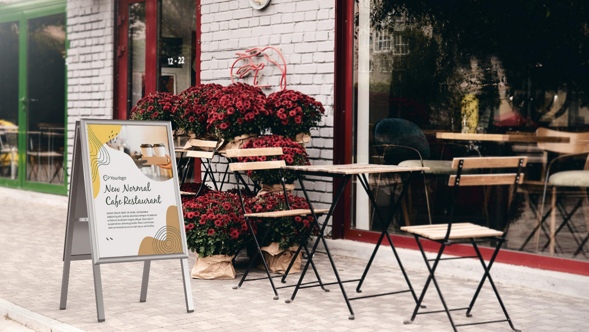 DOPPELSEITIGE Werbetafel, Kundenstopper, Größe: A2, in einem silbernen Aluminiumrahmen - Weiß, Metall (46/56/87cm) - ALLboards