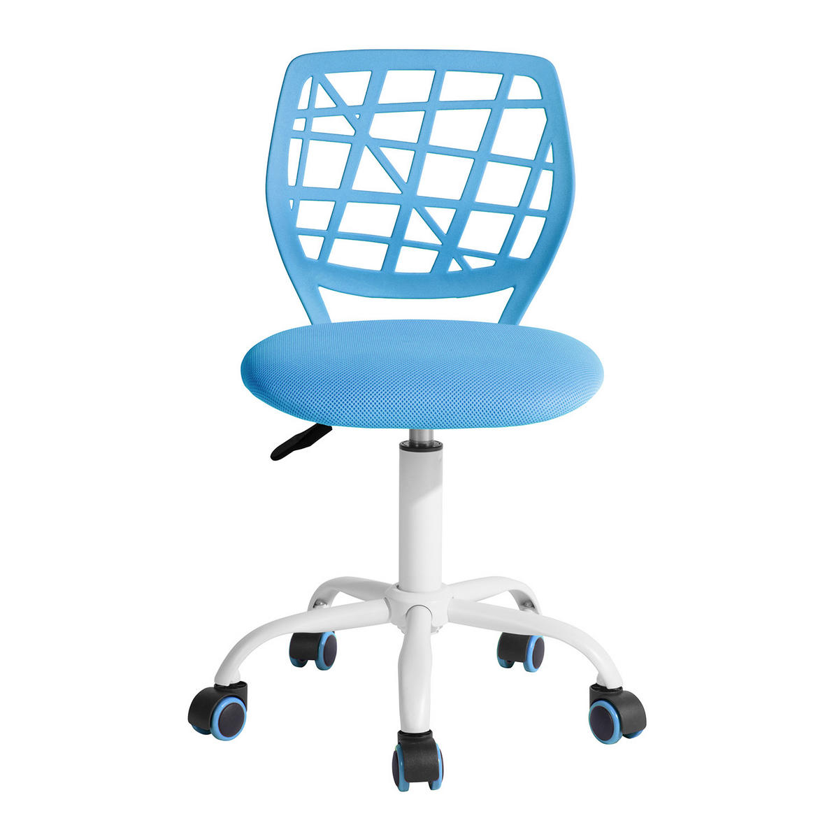 DREHSTUHL Blau - Blau/Weiß, Metall (38/85/39cm) - Urban Meuble