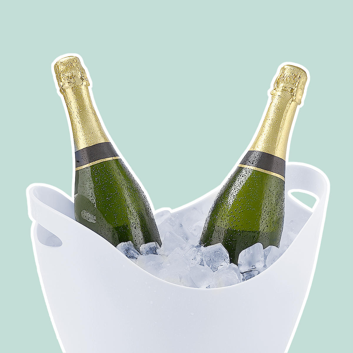 SEKTKÜHLER - Weiß, Kunststoff (35/25.5cm) - Relaxdays