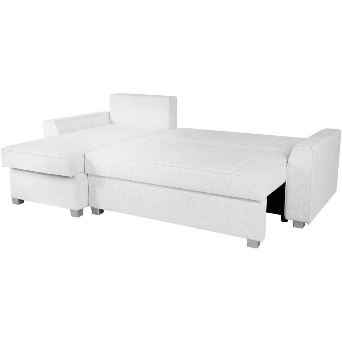 ECKSCHLAFSOFA Teramo hellbeige - Beige/Schwarz, Kunststoff/Textil (235/150cm) - Beautysofa