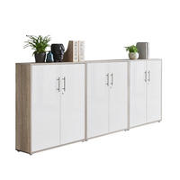 BÜROMÖBELSET 3-tlg. Sonoma Eiche / weiß matt - Eichefarben/Weiß, Holz (253.2/113.6/33cm)