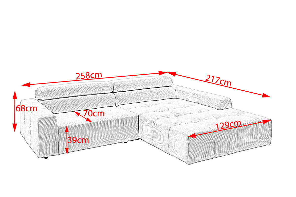 ECKSOFA RENO Anthrazit Cord - Anthrazit/Schwarz, Kunststoff/Textil (258/217cm) - KAWOLA