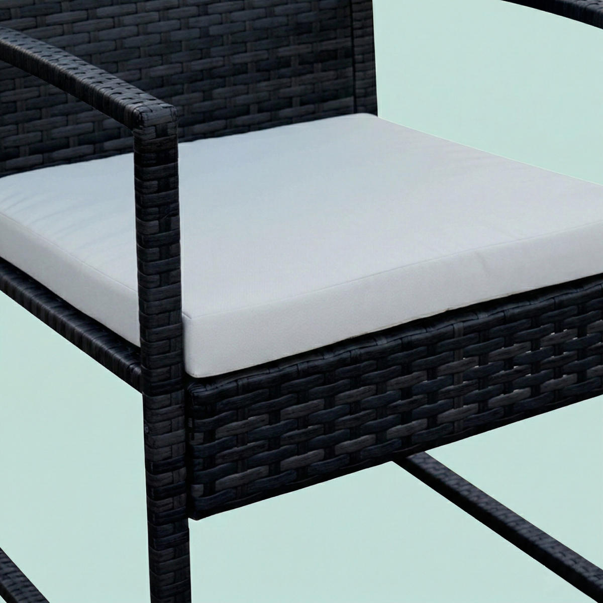 4-TLG.GARTENMÖBEL-SET - Schwarz, Glas/Kunststoff - Relaxdays