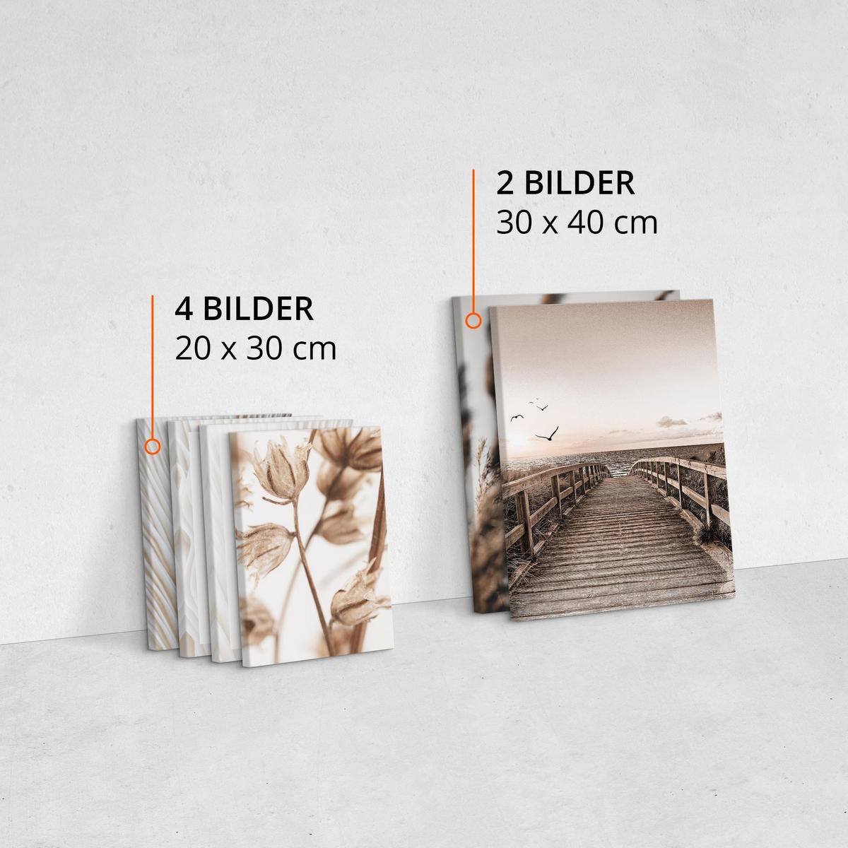 LEINWANDBILDER 6-er Set Zitate Natur 3D - Beige/Schwarz, Textil (90/80cm) - Muralo