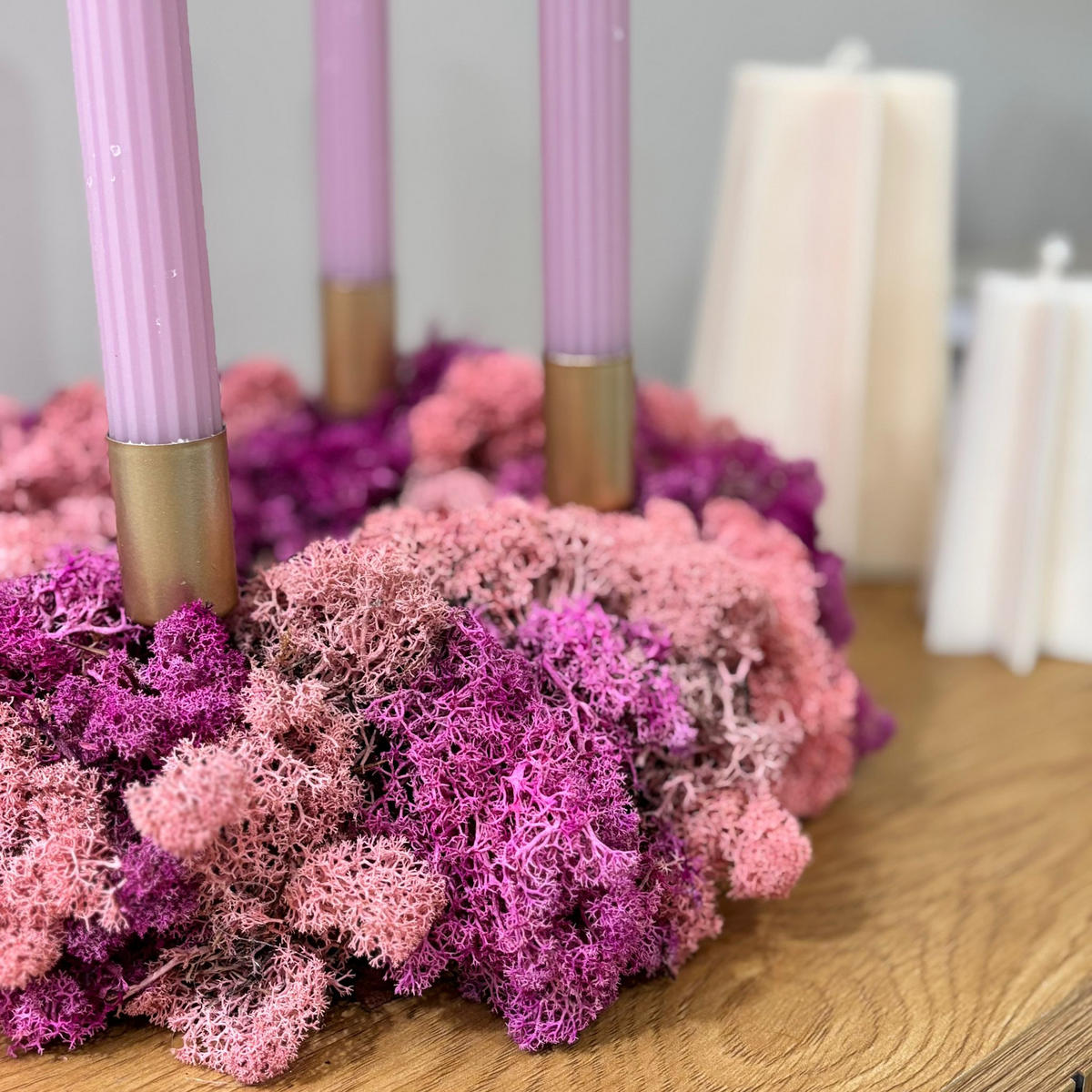 TROCKENBLUMEN Isländischer Reindeermooskranz - rosa/pink - Pink, Naturmaterialien (8cm) - Lykke & You