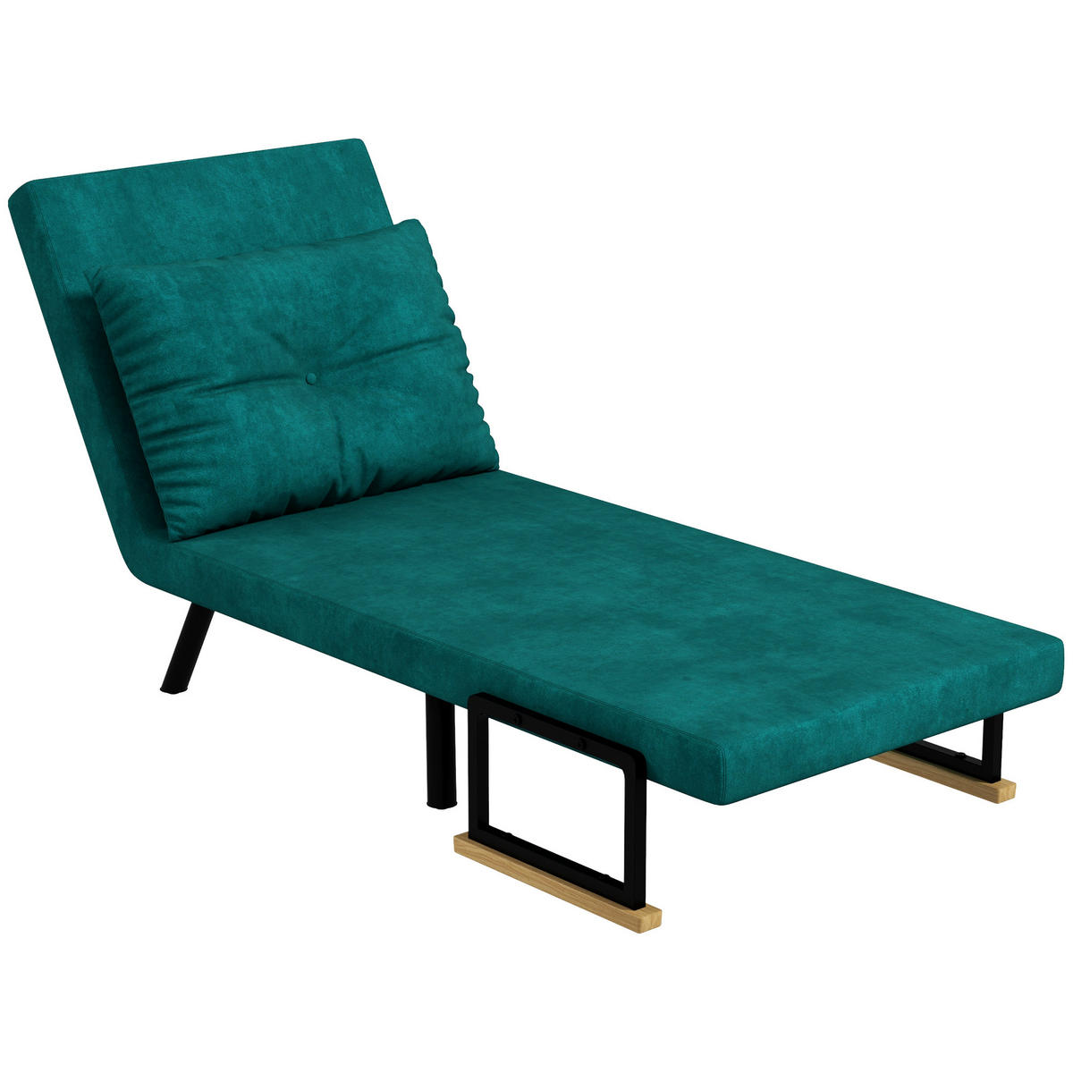 SCHLAFSESSEL DE-14647 5-fach verstellbar & Gästebettfunktion Grün - Grün, Textil (63/81/73cm) - ComfortXL