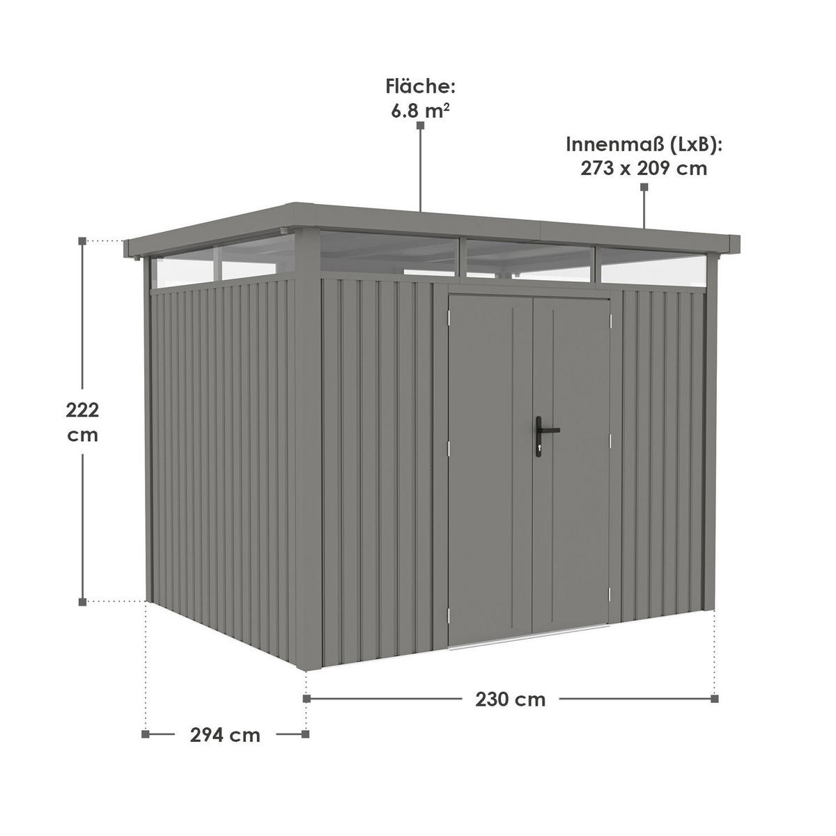 GERÄTEHAUS Luzern Pro Taupe - Taupe, Metall (294/222/230cm) - Juskys