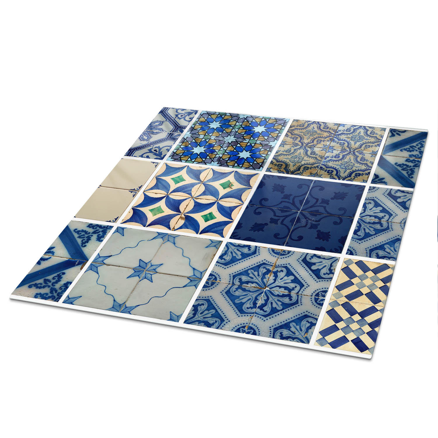 TISCHPLATTE 50x50 cm – Mediterrane Muster - Braun, Glas (50/50/0.4cm) - Wallfluent