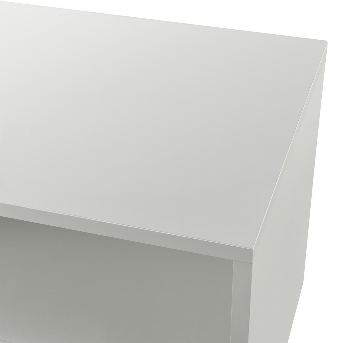 LOWBOARD Gränne - Weiß Hochglanz, Holzwerkstoff/Kunststoff (90/41/35cm) - [en.casa]