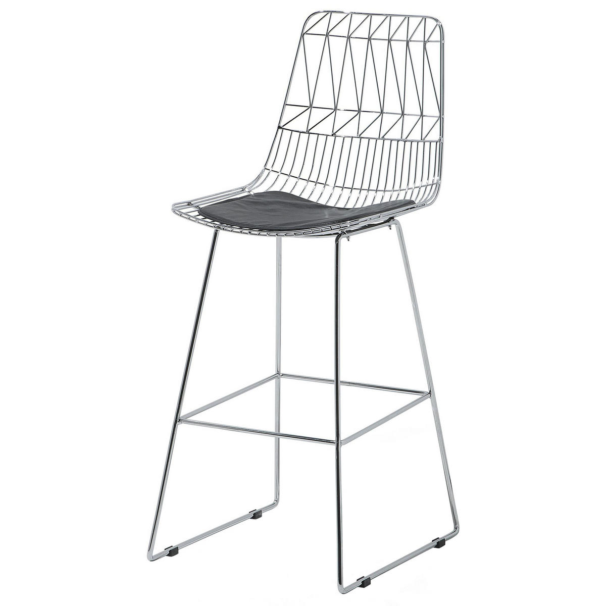 BARSTUHL 2er-Set Metall Silber Preston - Silberfarben, Textil/Metall (49/113/54cm) - Beliani