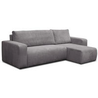 ECKSOFA LUNA mit Schlaffunktion und Bettkasten Cord-Stofff (Dunkelgrau) - Dunkelgrau, Textil (244/142cm) - VENASI MÖBEL