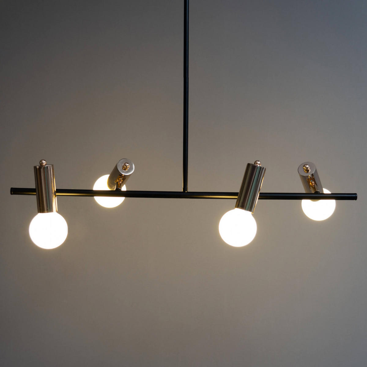 HÄNGELEUCHTE Mady, Schwarz und gold, 81.5cm - Goldfarben, Glas (81.5/81.5/64cm) - KOSILUM