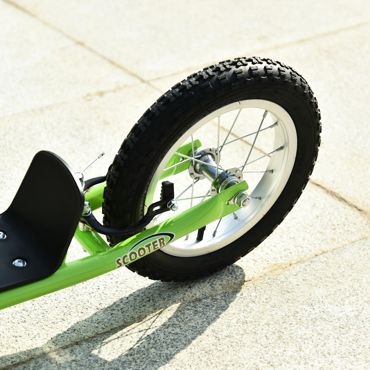 KINDERSCOOTER DE-16923 Große Räder & höhenverstellbarer Lenker Grün - Grün, Metall (117/52/85cm) - ComfortXL