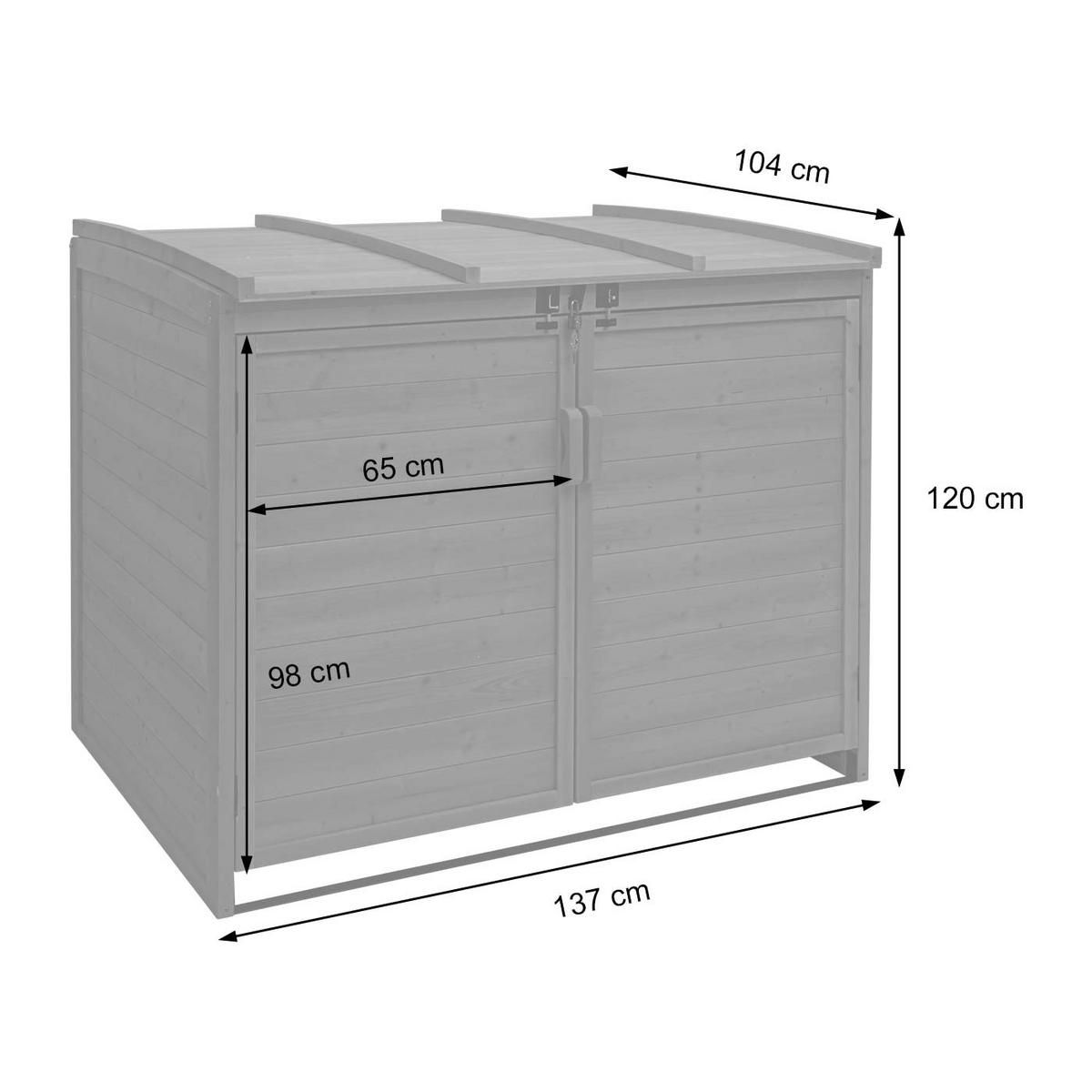 2ER-/4ER-MÜLLTONNENVERKLEIDUNG Anthrazit - Anthrazit, Holz (137/120/104cm) - MCW