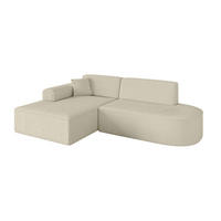 ECKSOFA Ottomane Links IREA-L1-v3 - 232x165x77 cm Beige - Hellbraun/Creme, Holzwerkstoff/Textil (232/165cm) - ALTDECOR