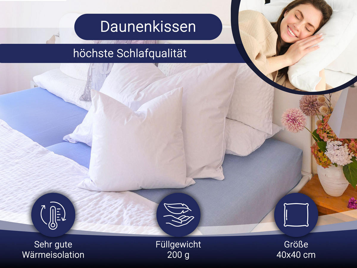 KOPFKISSEN, 40x40 cm, 100% Baumwolle, Weiß - Weiß, Textil (40/40cm) - Zollner