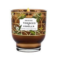 DUFTKERZE Tabak-Vanille mit Holzdocht 280g - Braun, Glas (13.7cm)